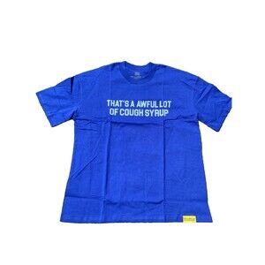 That’s A Awful Lot Of Cough Syrup Alocs Logo T-Shirt Blue Size Large